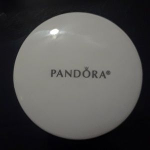 Pandora porcelin box with silvertone trim
